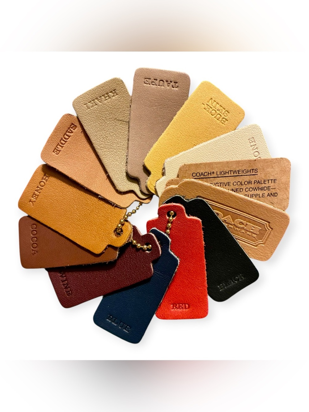 Vintage Coach Lightweights Leather Hangtag Swatches Complete Set w/ Pouch